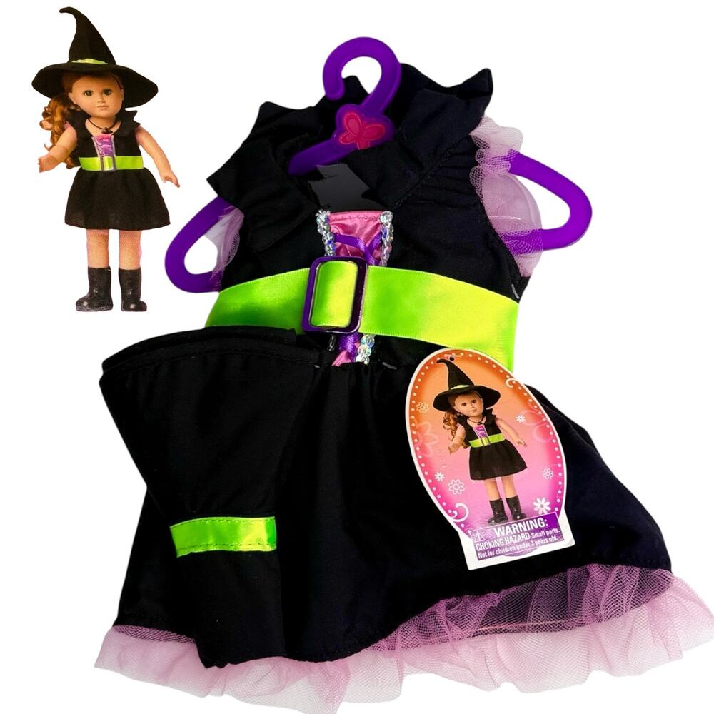 My Life Witch Costume Fits 18” American Girl OG Doll Dress Hat Belt Hanger New